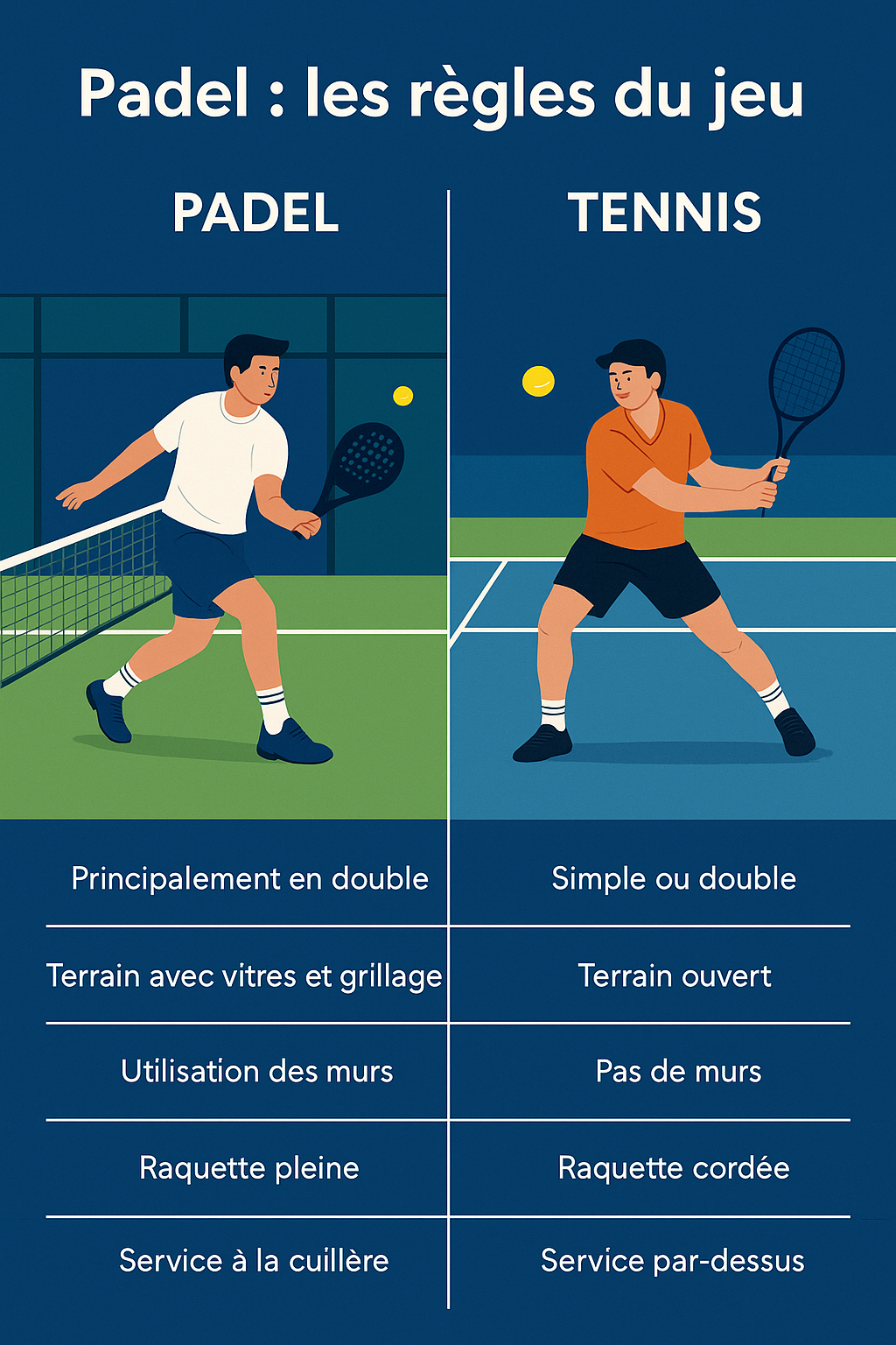 différence entre padel et tennis