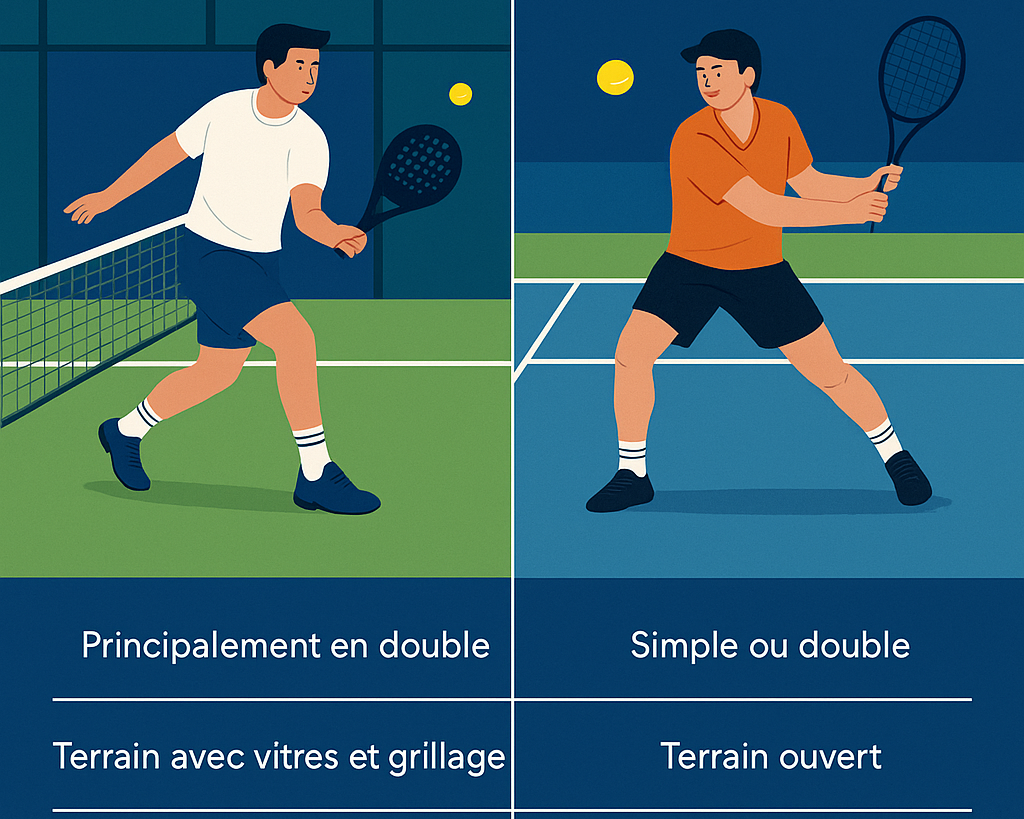 différence entre padel et tennis