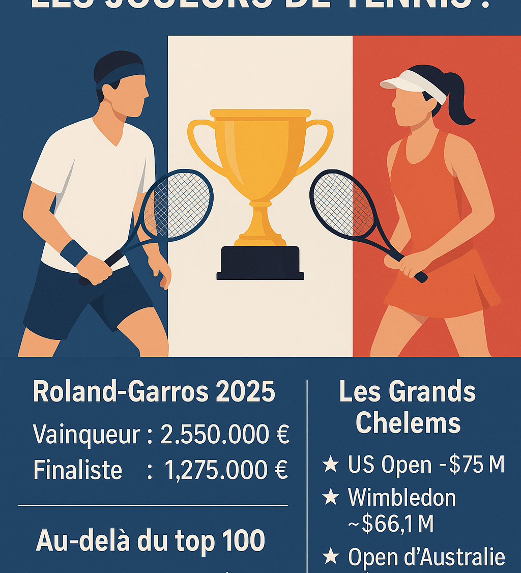 Combien gagnent les joueurs de tennis à Roland-Garros 2025… et combien gagnent-ils vraiment sur une saison ?