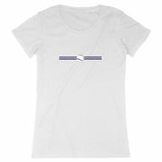T-shirt Balle tennis blanche et bleue Femme