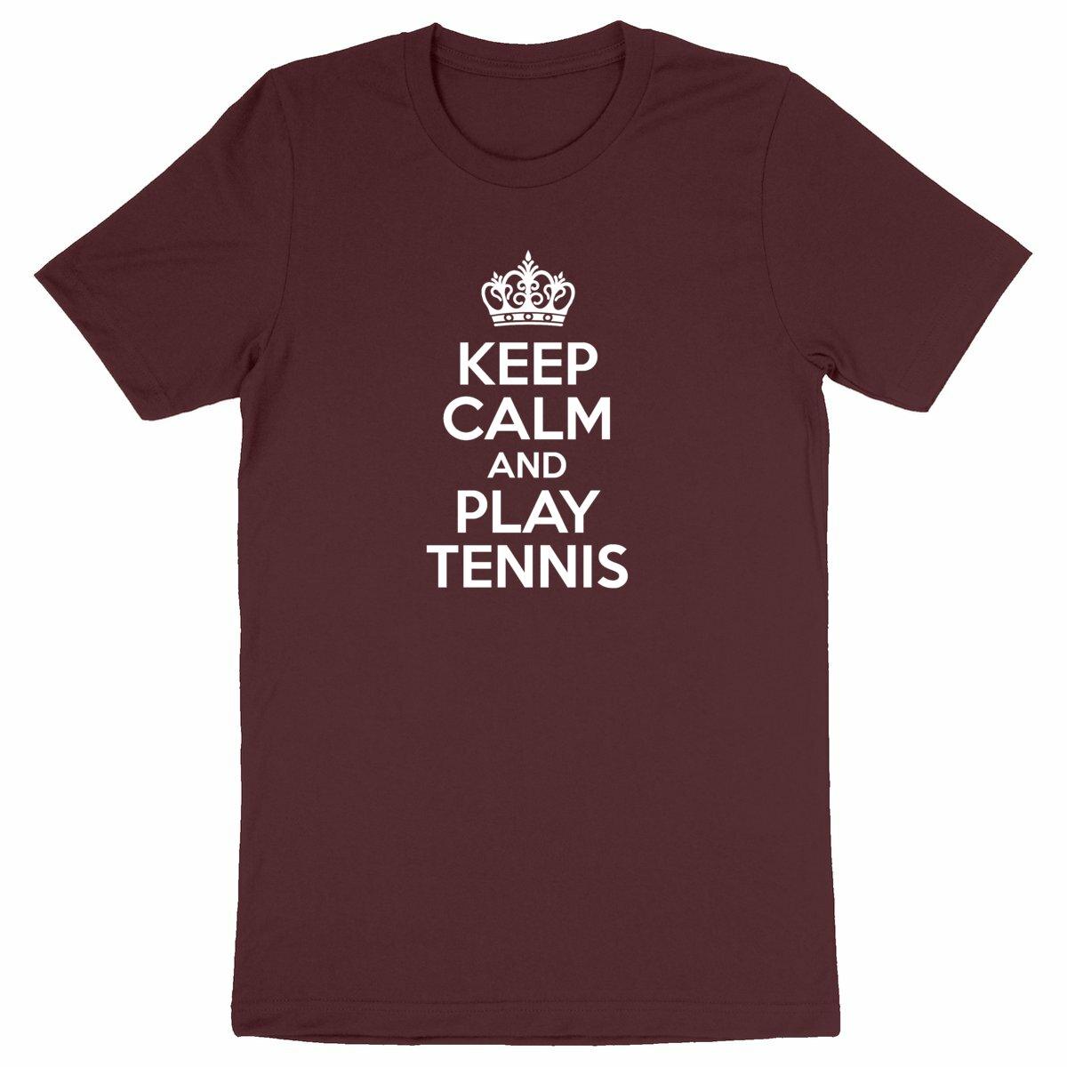 T-shirt keep calm play tennis Homme