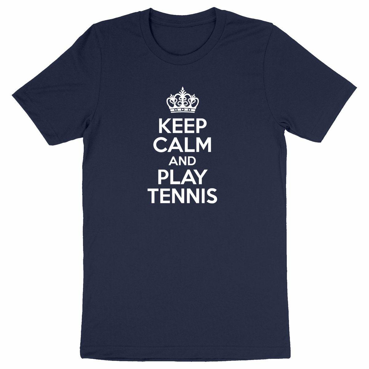T-shirt keep calm play tennis Homme
