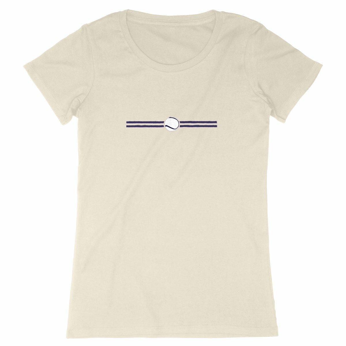T-shirt Balle tennis blanche et bleue Femme