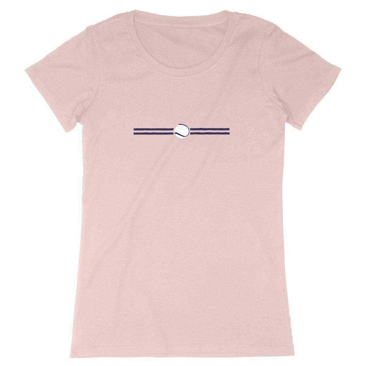 T-shirt Balle tennis blanche et bleue Femme