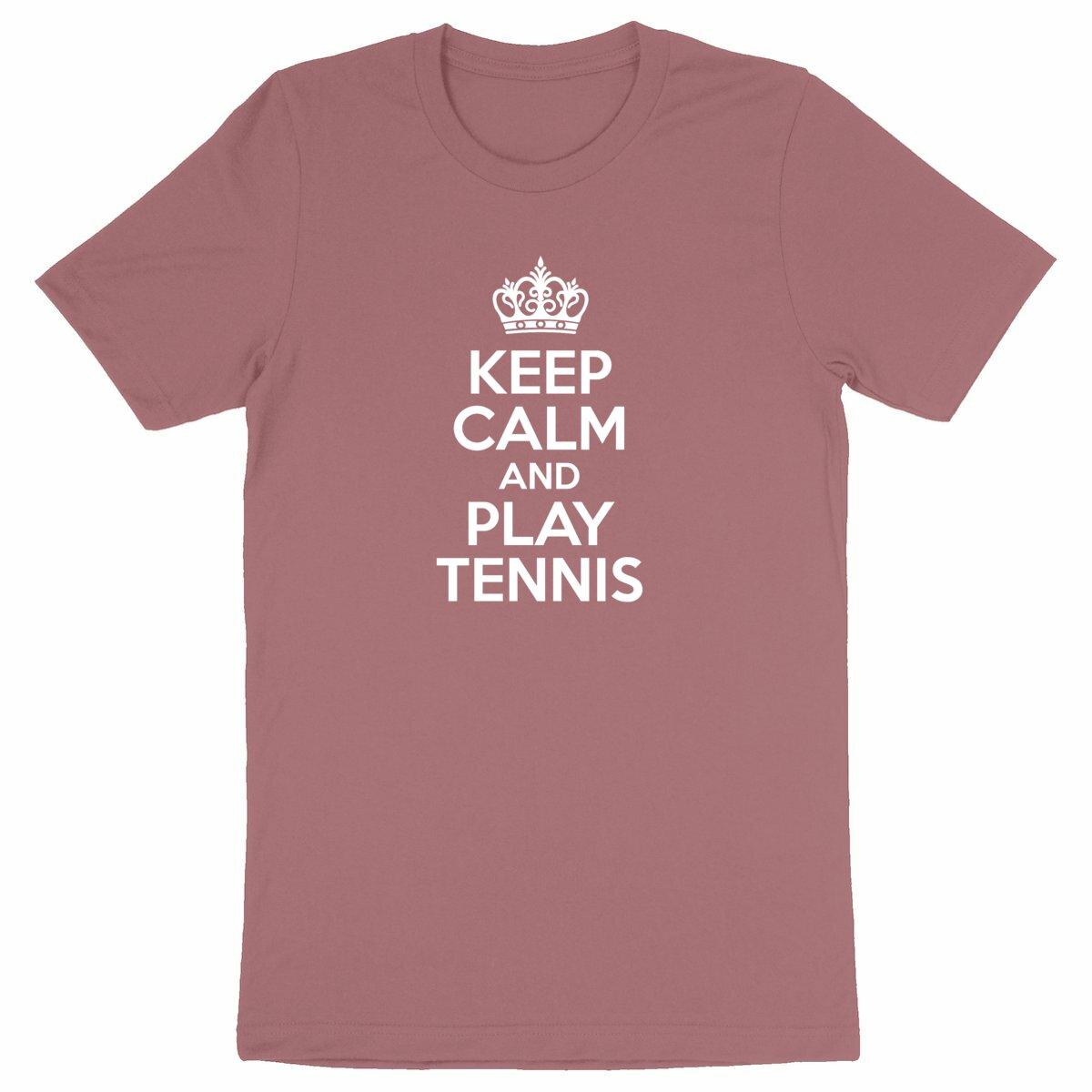 T-shirt keep calm play tennis Homme