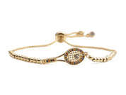 Bracelet doré raquette de tennis ajustable
