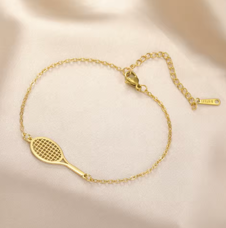 Bracelet Raquette de Tennis épurée – Doré ou Argenté