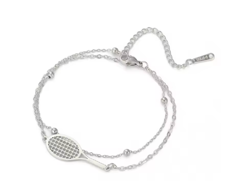 Bracelet Raquette de Tennis épurée – Doré ou Argenté