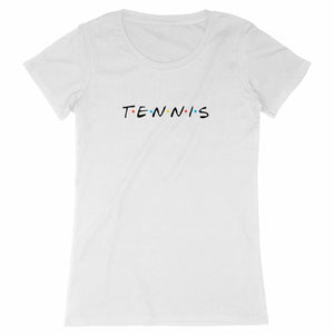 T-shirt Tennis friends noir Femme