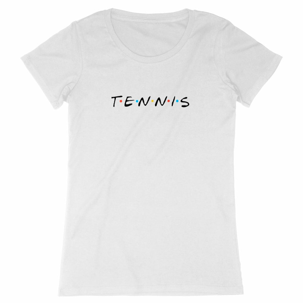 T-shirt Tennis friends noir Femme