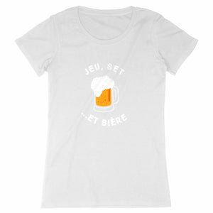 T-shirt Jeu, Set et Bière blanc Femme