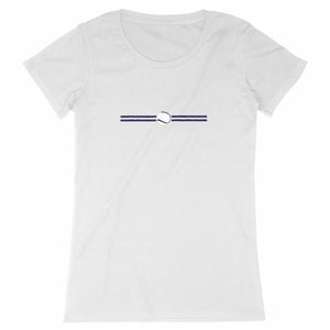 T-shirt Balle tennis blanche et bleue Femme