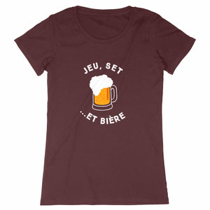 T-shirt Jeu, Set et Bière blanc Femme