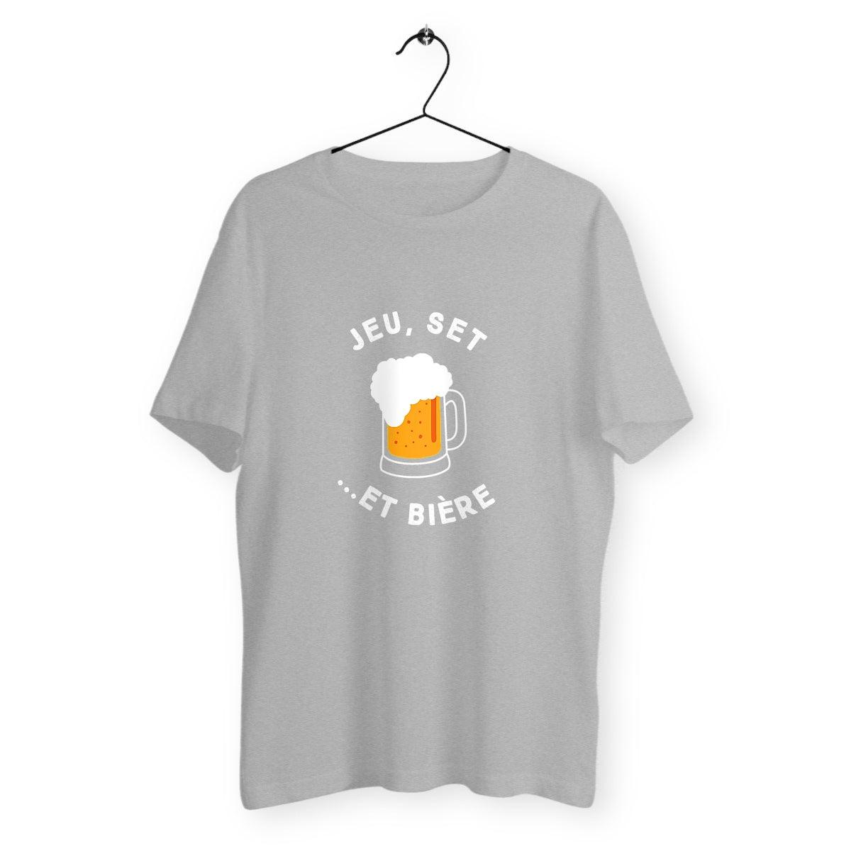 Men's white Game, Set and Beer T-shirt