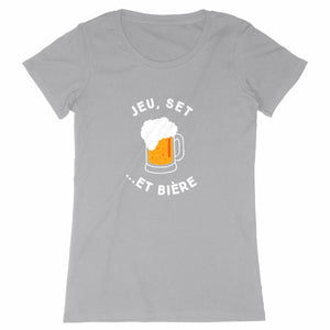 T-shirt Jeu, Set et Bière blanc Femme