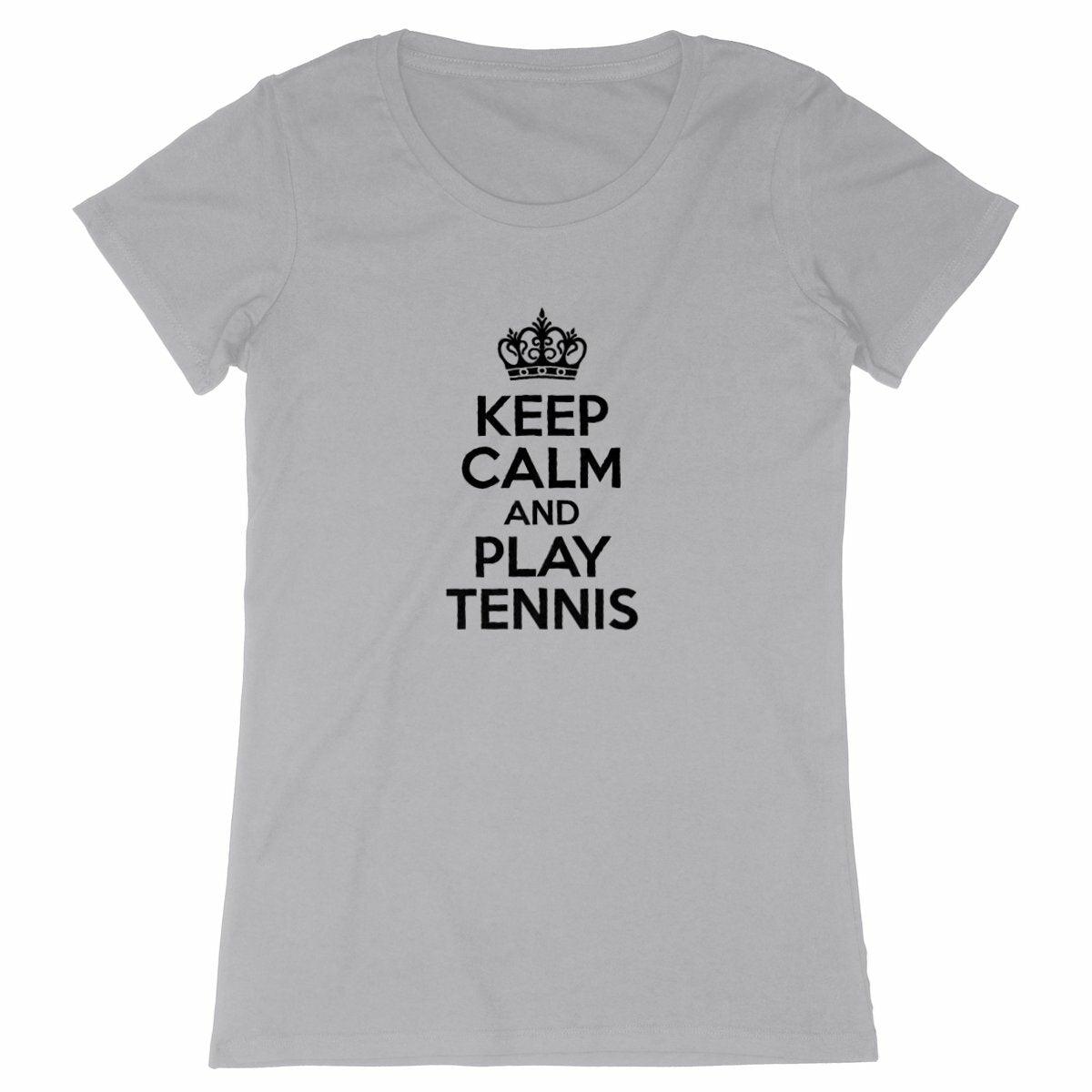 T-shirt keep calm play tennis Femme