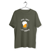 Men's white Game, Set and Beer T-shirt