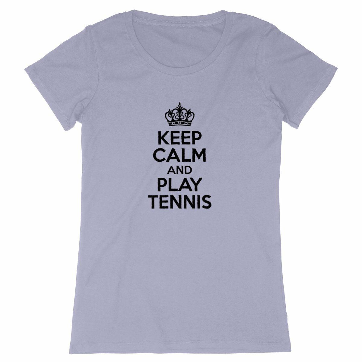 T-shirt keep calm play tennis Femme