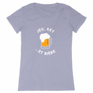 T-shirt Jeu, Set et Bière blanc Femme