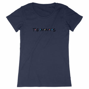 T-shirt Tennis friends noir Femme