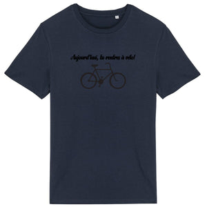 T-shirt Tu rentres à vélo noir Homme