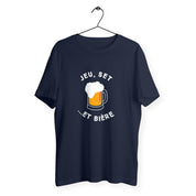 Men's white Game, Set and Beer T-shirt