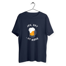 Charger l&#39;image dans la galerie, T-shirt Jeu, Set et Bière blanc Homme
