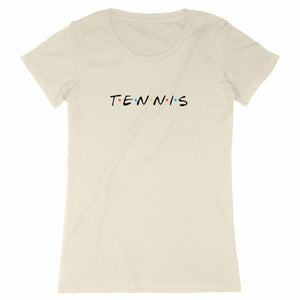 T-shirt Tennis friends noir Femme