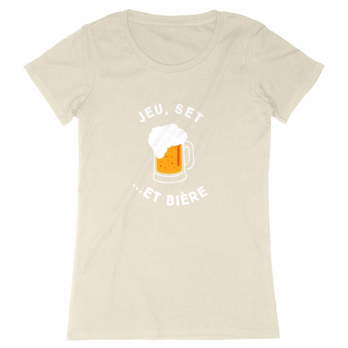 T-shirt Jeu, Set et Bière blanc Femme