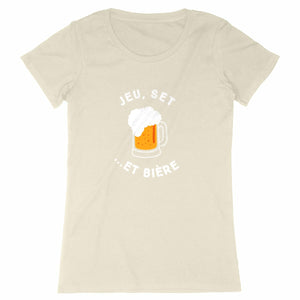 T-shirt Jeu, Set et Bière blanc Femme