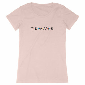 T-shirt Tennis friends noir Femme