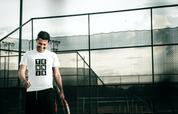 T-shirt Lettres TENNIS noir Homme