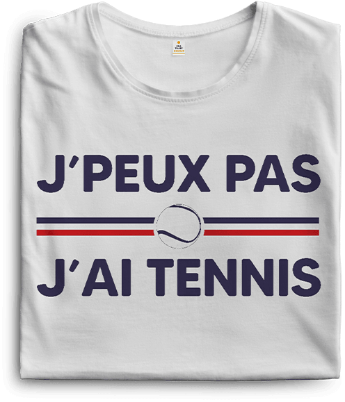T-shirt J'peux pas j'ai tennis Balle blanche Homme