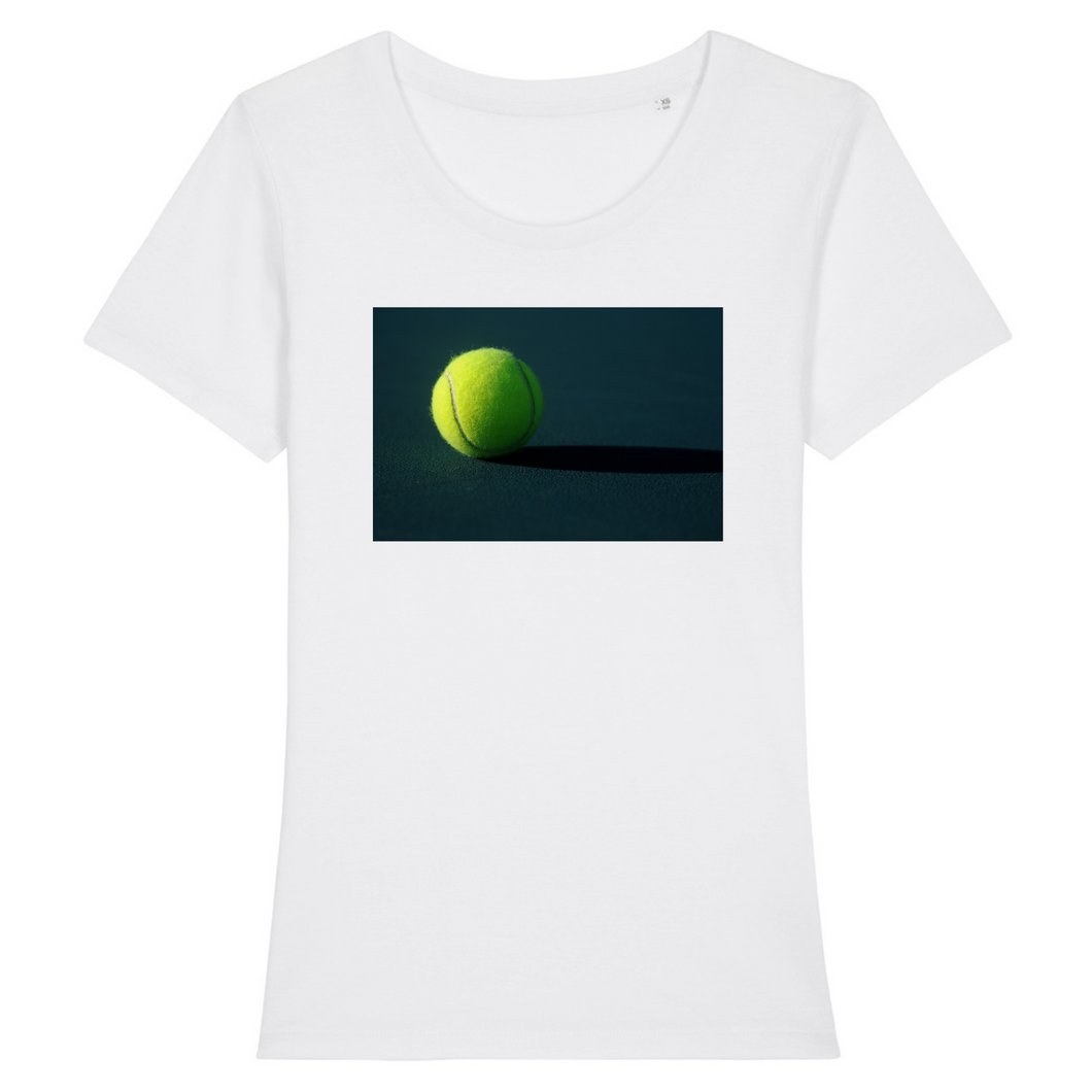 T-shirt Photo Balle de tennis fond dark Femme