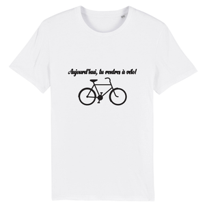 T-shirt Tu rentres à vélo noir Homme