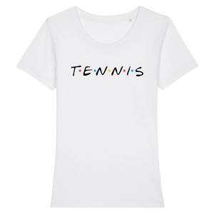 T-shirt Tennis friends noir Femme