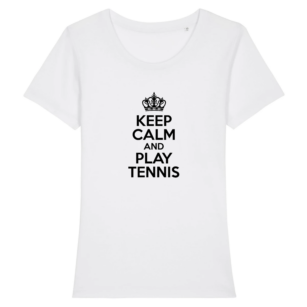 T-shirt keep calm play tennis Femme