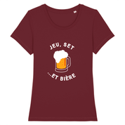 T-shirt Jeu, Set et Bière blanc Femme