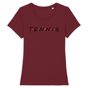 T-shirt Tennis friends noir Femme