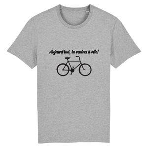 T-shirt Tu rentres à vélo noir Homme