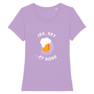 T-shirt Jeu, Set et Bière blanc Femme
