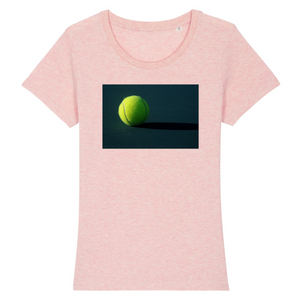 T-shirt Photo Balle de tennis fond dark Femme