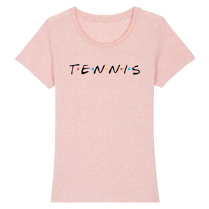 T-shirt Tennis friends noir Femme